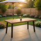 Kristi Outdoor Dining Table | 69" Brown Wood Top and Slat Panel