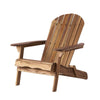 Libo Outdoor Adirondack Chair | Slatted Natural Brown Acacia Wood