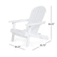 Libo Outdoor Adirondack Chair | Slatted Modern White Acacia Wood