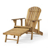 Libo Outdoor Reclining Adirondack Chair | Slatted Light Brown Wood