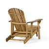 Libo Outdoor Reclining Adirondack Chair | Slatted Light Brown Wood