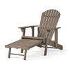 Libo Outdoor Recliner Adirondack Chair | Slatted Gray Acacia Wood