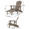 Libo Outdoor Recliner Adirondack Chair | Slatted Gray Acacia Wood