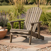 Libo Outdoor Recliner Adirondack Chair | Slatted Gray Acacia Wood