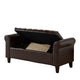 Jacob Ottoman Bench | Brown Faux Leather Button Tufted Seat | 50’’ BM335761