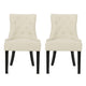 Chen Dining Chair Set of 2 | Beige Fabric Upholstered Tufted Backrest