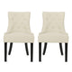 Chen Dining Chair Set of 2 | Beige Fabric Upholstered Tufted Backrest