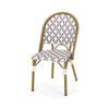 Bo Outdoor Bistro Chair Set of 2 | Gray White Faux Rattan Brown Metal
