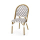 Bo Outdoor Bistro Chair Set of 2 | Gray White Faux Rattan Brown Metal