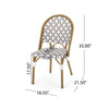 Bo Outdoor Bistro Chair Set of 2 | Gray White Faux Rattan Brown Metal BM335764