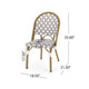 Bo Outdoor Bistro Chair Set of 2 | Gray White Faux Rattan Brown Metal BM335764