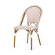 Bo Outdoor Bistro Chair Set of 2 | White and Brown Faux Rattan | Metal