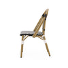 Bo Outdoor Bistro Chair Set of 2 | White and Black Faux Rattan | Metal