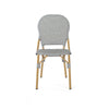 Outdoor Bistro Chair Set of 2 | Gray Faux Rattan | Natural Brown Metal BM335767