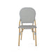 Outdoor Bistro Chair Set of 2 | Gray Faux Rattan | Natural Brown Metal BM335767