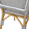 Outdoor Bistro Chair Set of 2 | Gray Faux Rattan | Natural Brown Metal BM335767