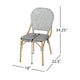 Outdoor Bistro Chair Set of 2 | Gray Faux Rattan | Natural Brown Metal BM335767