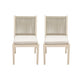 Orry Dining Side Chair Set of 2 | Beige Roped Back | Acacia Wood