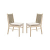 Orry Dining Side Chair Set of 2 | Beige Roped Back | Acacia Wood BM335774