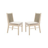 Orry Dining Side Chair Set of 2 | Beige Roped Back | Acacia Wood