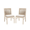 Orry Dining Side Chair Set of 2 | Sand Brown Roped Back | Acacia Wood
