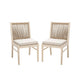 Orry Dining Side Chair Set of 2 | Sand Brown Roped Back | Acacia Wood