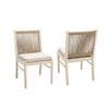Orry Dining Side Chair Set of 2 | Sand Brown Roped Back | Acacia Wood