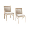 Orry Dining Side Chair Set of 2 | Sand Brown Roped Back | Acacia Wood