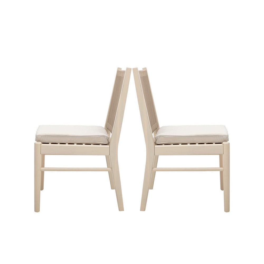 Orry Dining Side Chair Set of 2 | Sand Brown Roped Back | Acacia Wood BM335775