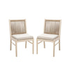 Orry Dining Side Chair Set of 2 | Sand Brown Roped Back | Acacia Wood