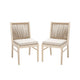 Orry Dining Side Chair Set of 2 | Sand Brown Roped Back | Acacia Wood