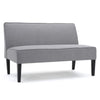 Cimy Armless Loveseat | Birch Wood Black Legs | Gray Polyester | 50"