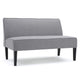 Cimy Armless Loveseat | Birch Wood Black Legs | Gray Polyester | 50"