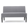 Cimy Armless Loveseat | Birch Wood Black Legs | Gray Polyester | 50"