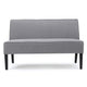 Cimy Armless Loveseat | Birch Wood Black Legs | Gray Polyester | 50"
