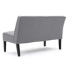 Cimy Armless Loveseat | Birch Wood Black Legs | Gray Polyester | 50"