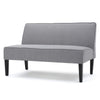 Cimy Armless Loveseat | Birch Wood Black Legs | Gray Polyester | 50"