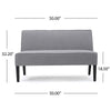 Cimy Armless Loveseat | Birch Wood Black Legs | Gray Polyester | 50’’ BM335784