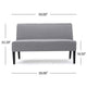 Cimy Armless Loveseat | Birch Wood Black Legs | Gray Polyester | 50’’ BM335784