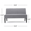 Cimy Armless Loveseat | Birch Wood Black Legs | Gray Polyester | 50"