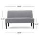 Cimy Armless Loveseat | Birch Wood Black Legs | Gray Polyester | 50"