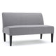 Cimy Armless Loveseat | Birch Wood Black Legs | Gray Polyester | 50"