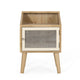 Zimy Side End Table with Built-in Cabinet Hutch | 16’’ Brown White BM335785