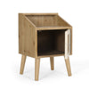 Zimy Side End Table with Built-in Cabinet Hutch | 16" Brown White