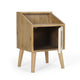 Zimy Side End Table with Built-in Cabinet Hutch | 16" Brown White