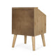 Zimy Side End Table with Built-in Cabinet Hutch | 16" Brown White