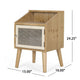 Zimy Side End Table with Built-in Cabinet Hutch | 16’’ Brown White BM335785