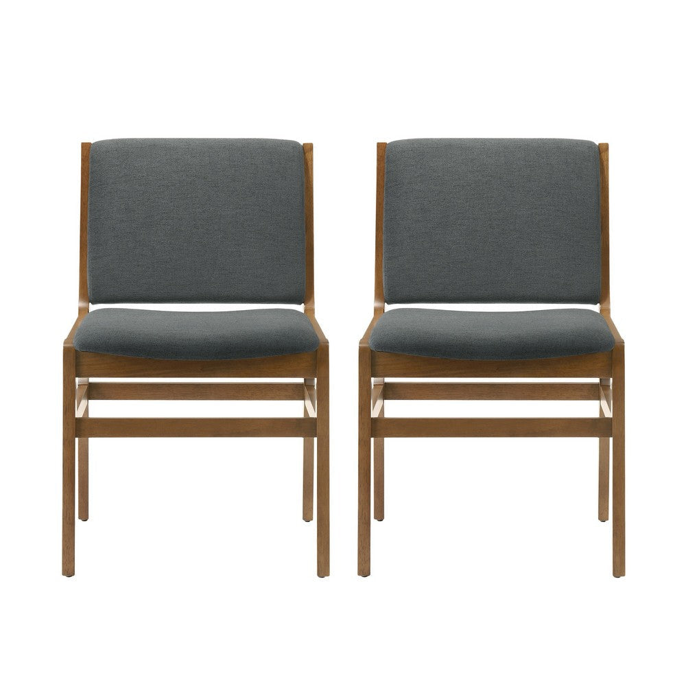 Rini Dining Side Chair Set of 2 | Straight Wood Legs | Dark Gray BM335787