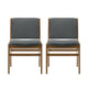 Rini Dining Side Chair Set of 2 | Straight Wood Legs | Dark Gray BM335787