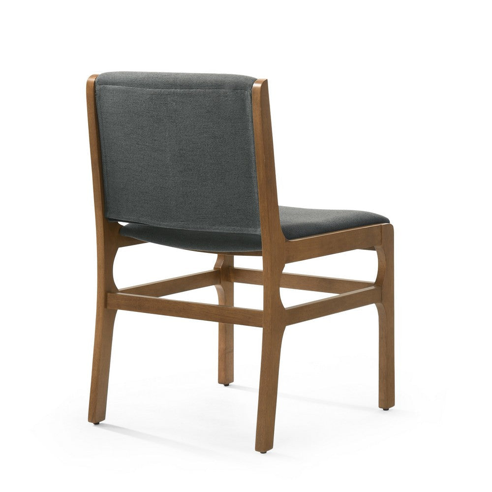 Rini Dining Side Chair Set of 2 | Straight Wood Legs | Dark Gray BM335787